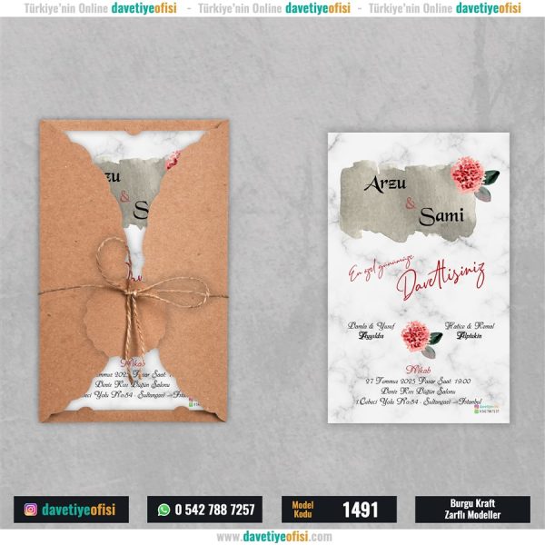 1000 Adet Burgu Kraft Zarflı Model-1491