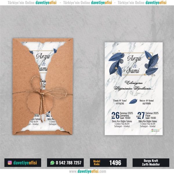1000 Adet Burgu Kraft Zarflı Model-1496