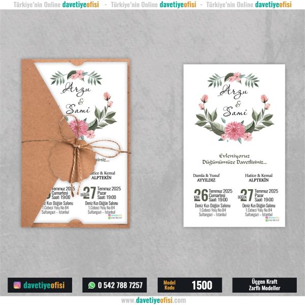 1000 Adet Üçgen Kraft Zarflı Model-1500