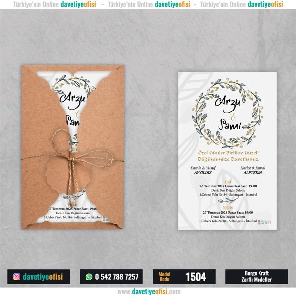 1000 Adet Burgu Kraft Zarflı Model-1504