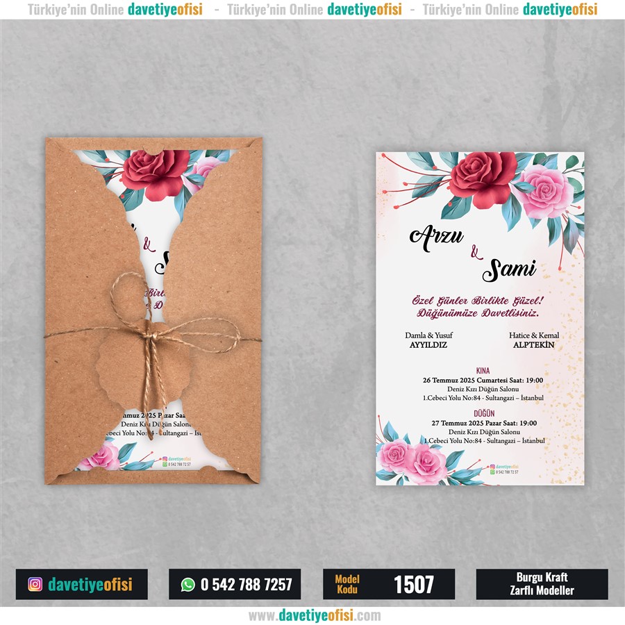 1507burgukraft 1000 Adet Burgu Kraft Zarflı Model-1507 - Görsel 1