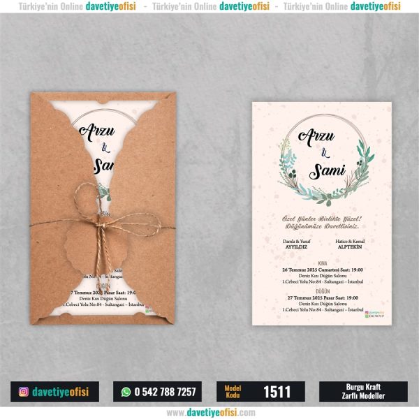 1000 Adet Burgu Kraft Zarflı Model-1511