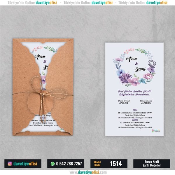 1000 Adet Burgu Kraft Zarflı Model-1514