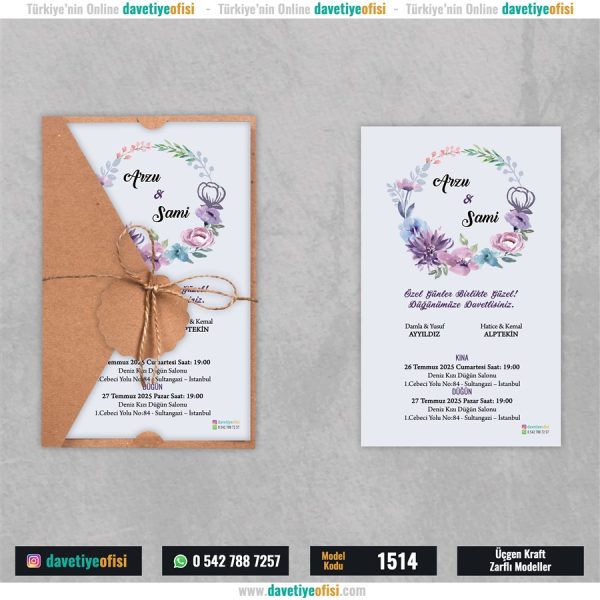 1000 Adet Üçgen Kraft Zarflı Model-1514