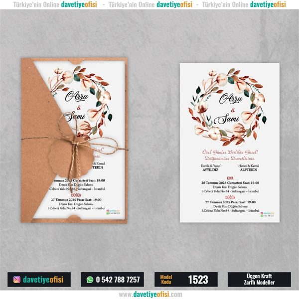 1000 Adet Üçgen Kraft Zarflı Model-1523