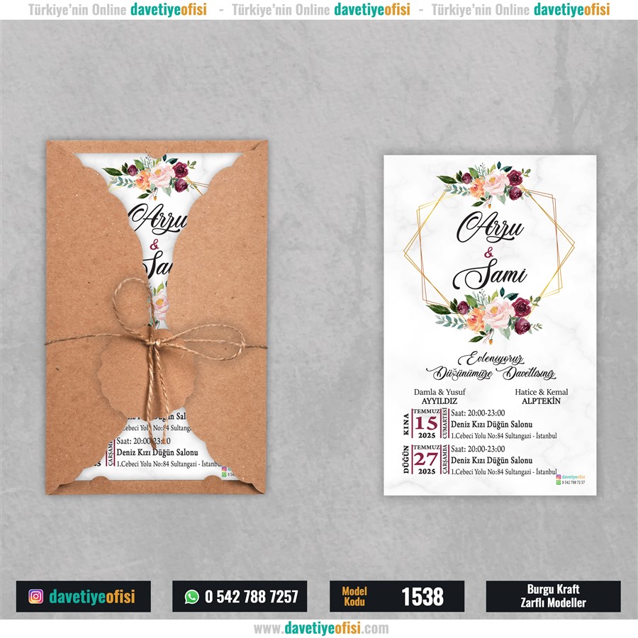 1538burgukraft 1000 Adet Burgu Kraft Zarflı Model-1538 - Görsel 1