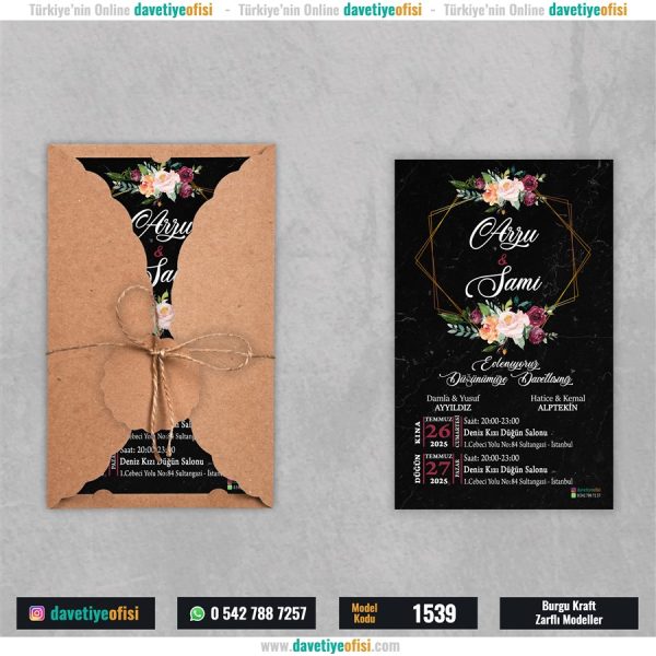 1000 Adet Burgu Kraft Zarflı Model-1539