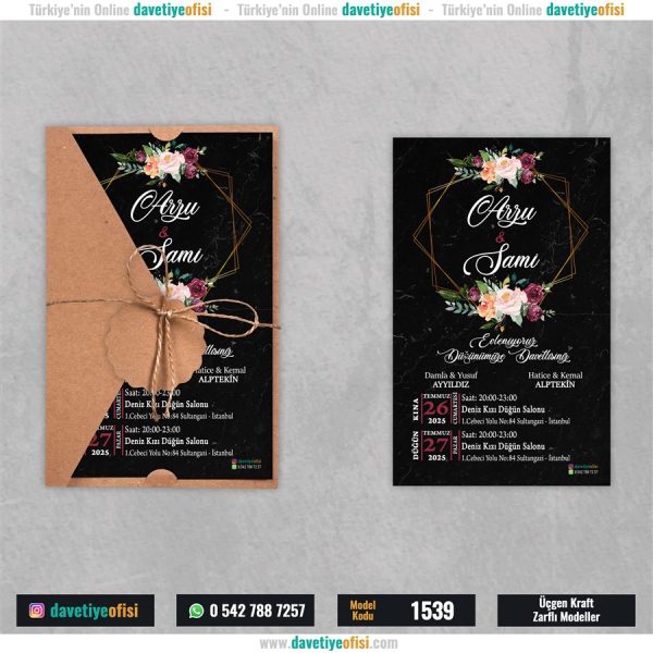 1000 Adet Üçgen Kraft Zarflı Model-1539