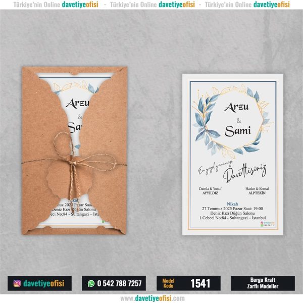 1000 Adet Burgu Kraft Zarflı Model-1541