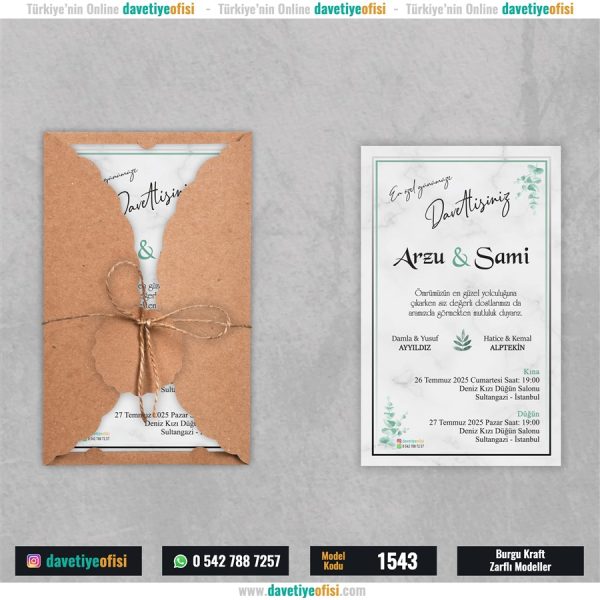 1000 Adet Burgu Kraft Zarflı Model-1543