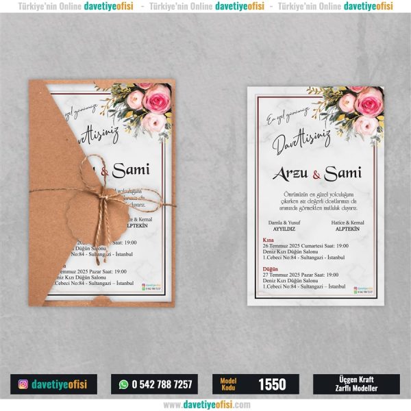 1000 Adet Üçgen Kraft Zarflı Model-1550