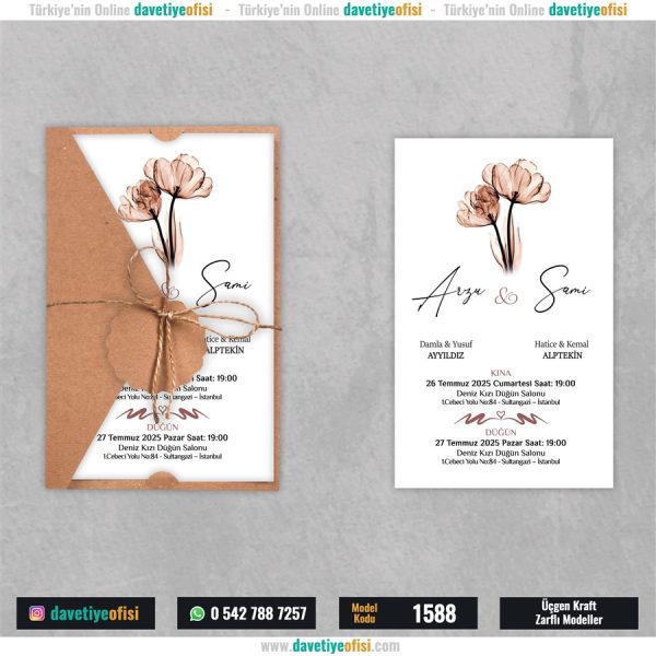 1000 Adet Üçgen Kraft Zarflı Model-1588