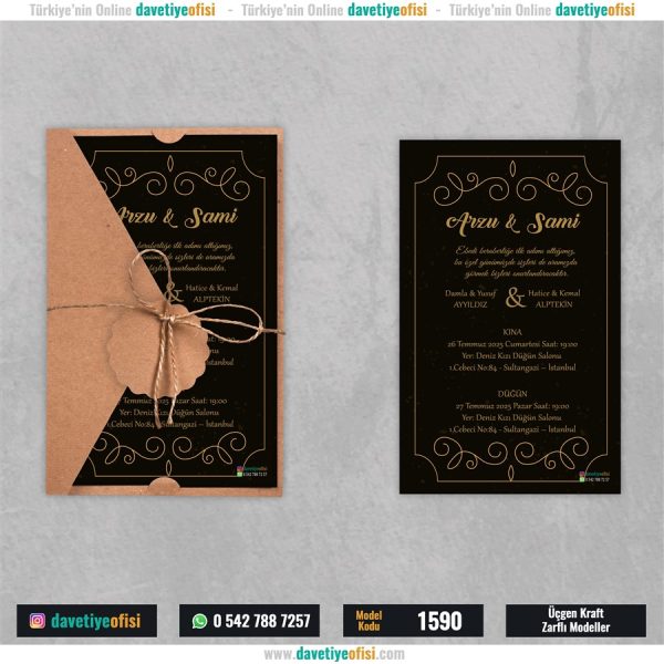 1000 Adet Üçgen Kraft Zarflı Model-1590