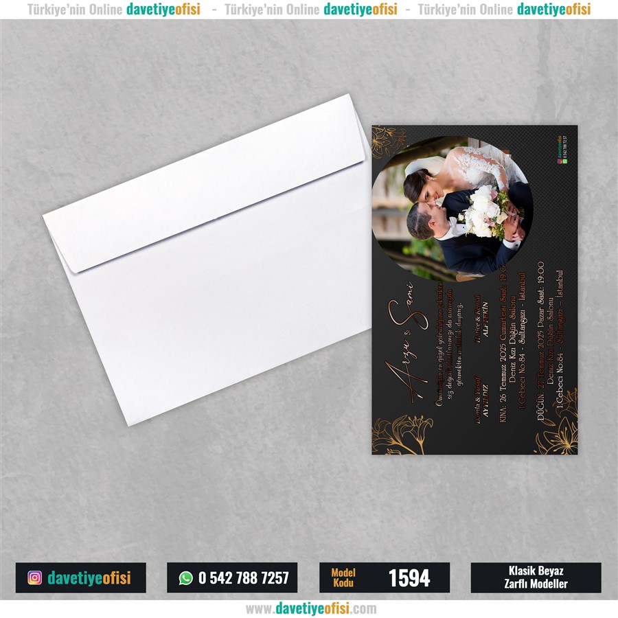 1594beyaz Beyaz Zarflı Model-1594 - Görsel 1