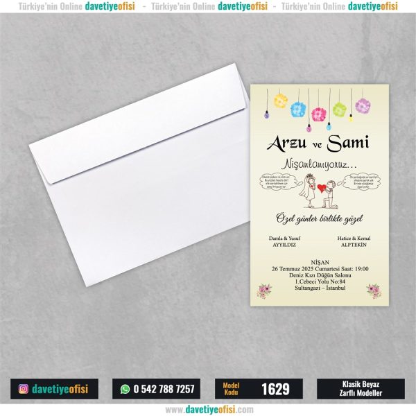 1000 Adet Beyaz Zarflı Model-1629