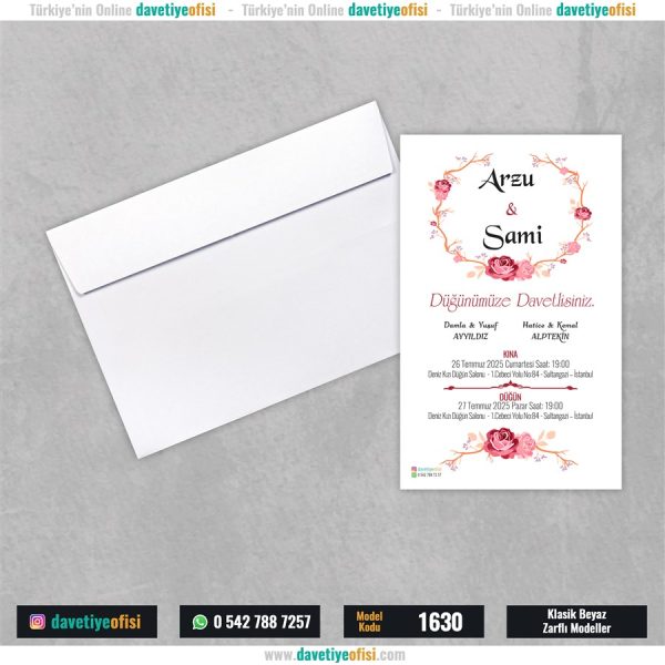 1000 Adet Beyaz Zarflı Model-1630