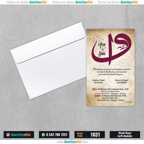 1000 Adet Beyaz Zarflı Model-1631