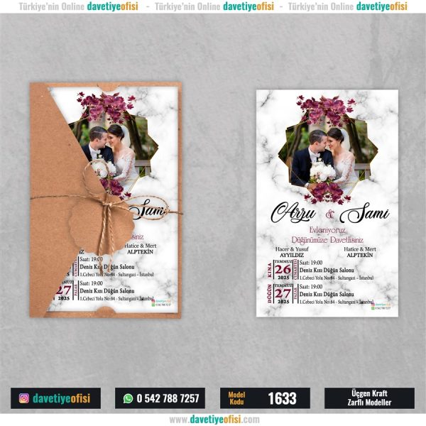 1000 Adet Üçgen Kraft Zarflı Model-1633