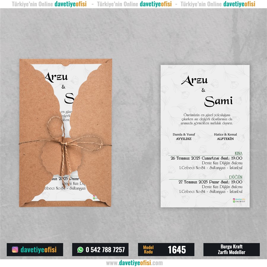 1645burgukraft 1000 Adet Burgu Kraft Zarflı Model-1645 - Görsel 1