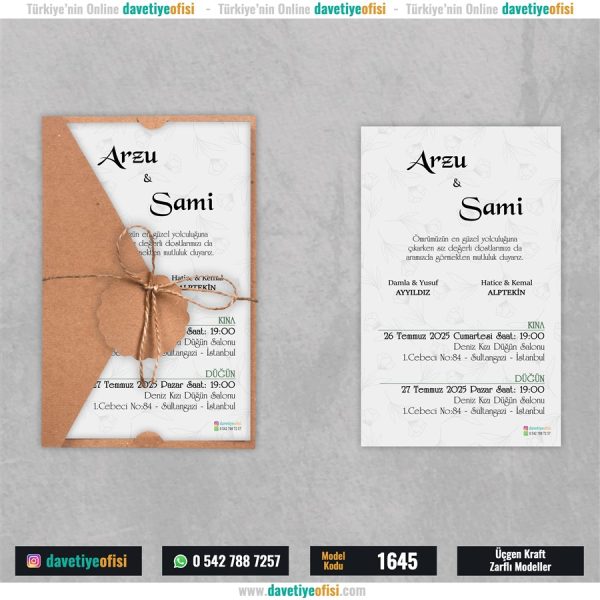 1000 Adet Üçgen Kraft Zarflı Model-1645