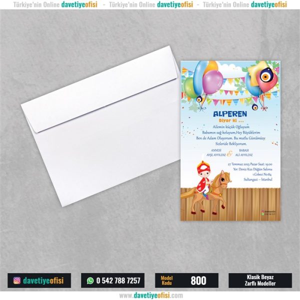 1000 Adet Sünnet Beyaz Zarflı Model-800