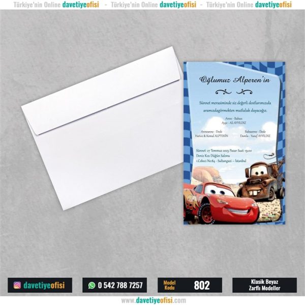 1000 Adet Sünnet Beyaz Zarflı Model-802