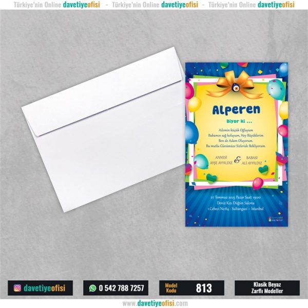 1000 Adet Sünnet Beyaz Zarflı Model-813