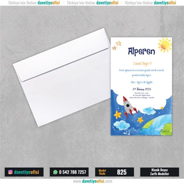 1000 Adet Sünnet Beyaz Zarflı Model-825