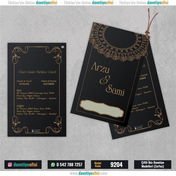 1000 Adet Çiftli-İkiz Davetiye Model-9204