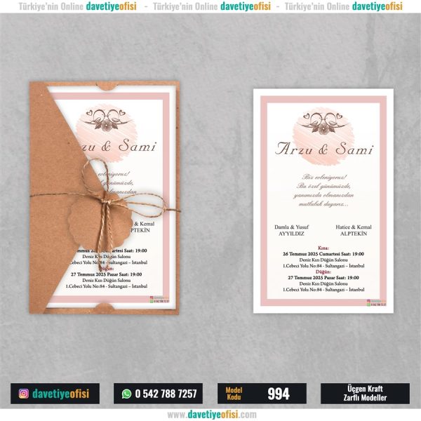 1000 Adet Üçgen Kraft Zarflı Model-994