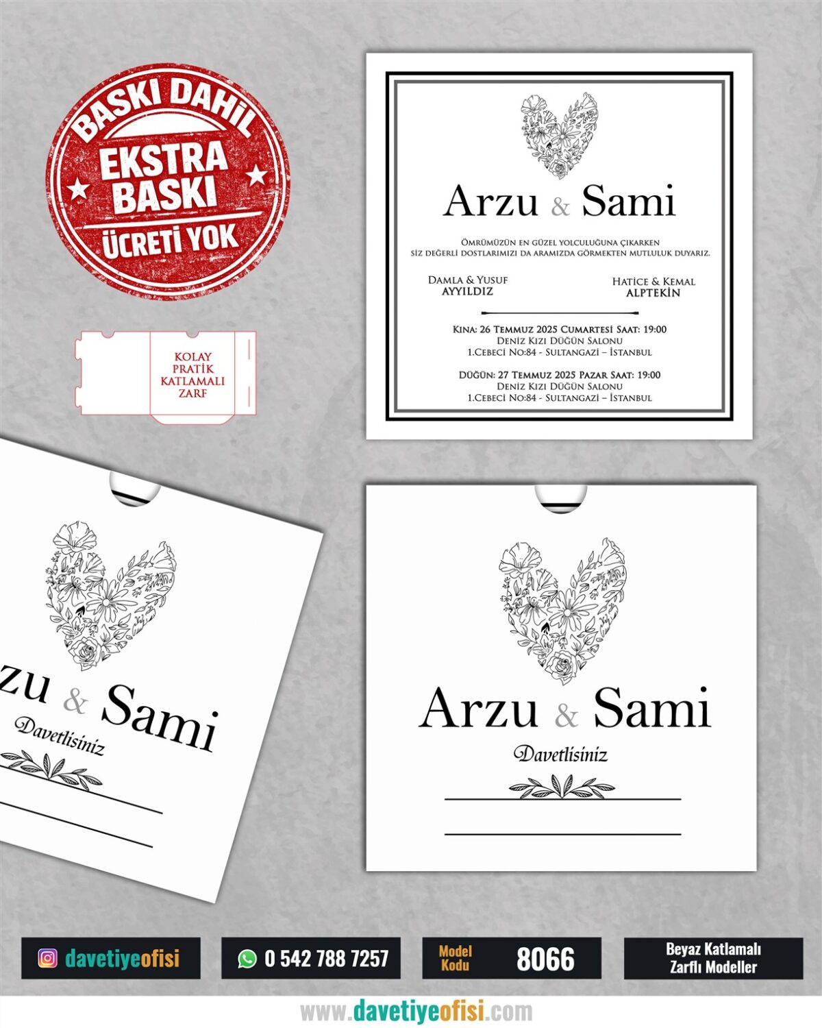 1000 Adet Kare Zarflı Baskılı Model-8066S - Görsel 1