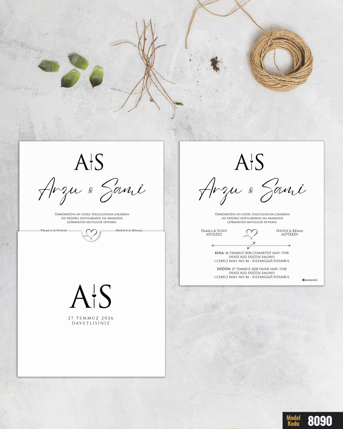 1000 Adet Kare Zarflı Baskılı Model-8090S - Görsel 1